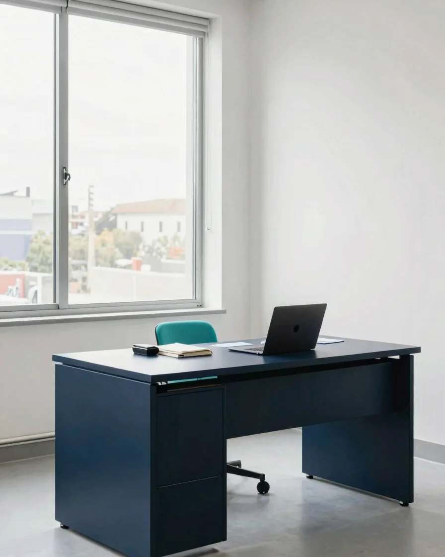 Editorial photograph of a bright, uncluttered small-business offi